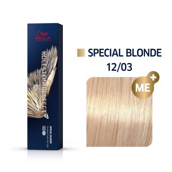 Vopsea permanenta Wella Professionals Koleston Perfect 12/03, Blond Special Natural Auriu, 60ml de firma originala
