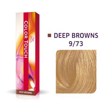 Vopsea semipermanenta Wella Professionals Color Touch 9/73, Blond Luminos Castaniu Auriu, 60ml de firma originala