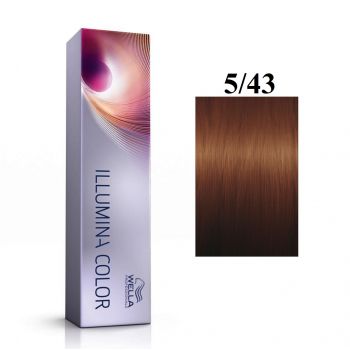 Wella Professionals, Illumina Color, Permanent Hair Dye, 5/43 Light Chestnut Golden Red, 60 ml