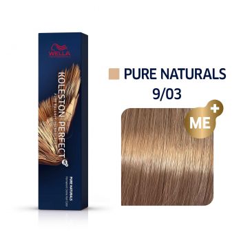 Wella Professionals, Koleston Perfect Me+, Permanent Hair Dye, 9/03 Very Light Blonde Natural Gold, 60 ml de firma originala