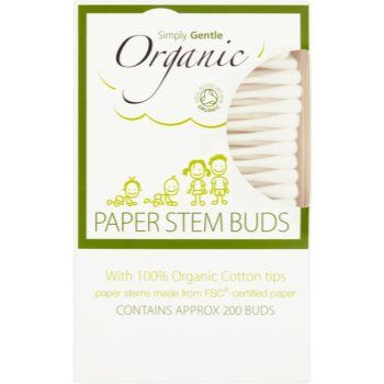 Simply Gentle Organic Paper Stem Buds bețișoare din bumbac