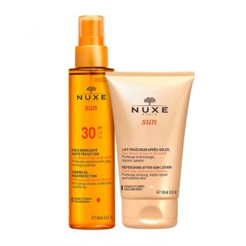 Set Nuxe: Sun, Sun Protection, After-Sun Lotion, 50 ml + Sun, Sun Protection, Tanning Oil, 150 ml de firma originala