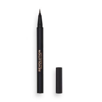 Creion pentru Sprancene - Makeup Revolution Hair Stroke Brow Pen, nuanta Medium Brown, 0.5 ml ieftin
