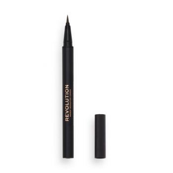 Creion pentru Sprancene - Makeup Revolution Hair Stroke Brow Pen, nuanta Medium Brown, 0.5 ml