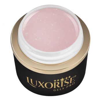 Gel UV Constructie Unghii RevoFlex LUXORISE 15ml, Cappuccino Twinkle