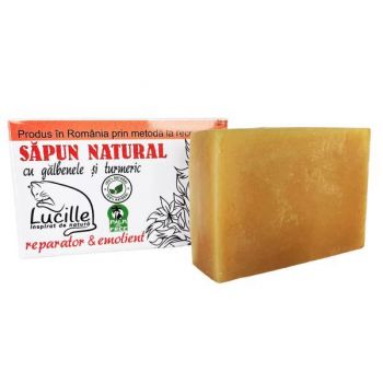 Sapun natural cu galbenele si turmeric - Reparator si emolient, Lucille, 90 g