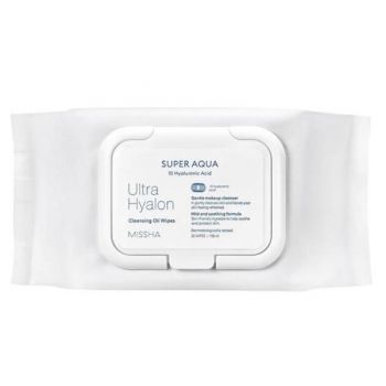 Servetele pentru curatarea fetei cu ulei, Missha Super Aqua Ultra Hyaluron 30 buc ieftin