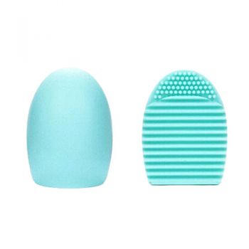 Brush Egg - Accesoriu din silicon pentru curatarea pensulelor de machiaj, Culoarea Albastru de firma originala