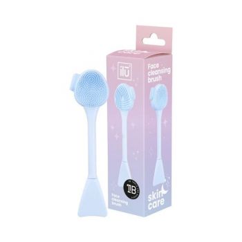 Perie pentru Curatarea Fetei si Masaj - Ilu Face Cleansing Brush, albastru, 1 buc