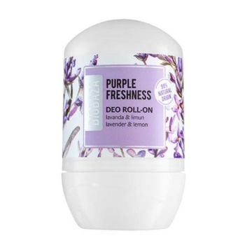 Deodorant Natural pe Baza de Piatra de Alaun pentru Femei, cu Lavanda si Bergamota - Biobaza Deo Roll-On Purple Freshness, 50 ml