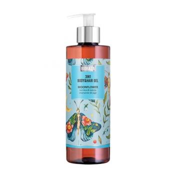 Sampon si Gel de Dus cu Extract de Musetel si Salvie - Biobaza 3in1 Body&Hair Gel Moonflower 400 ml