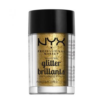 Glitter pulbere NYX Professional Makeup Face and Body Glitter Gol