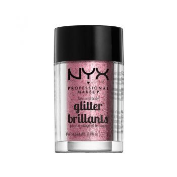Glitter pulbere NYX Professional Makeup Face and Body Glitter Ros