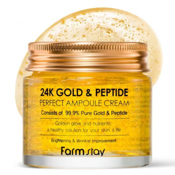 Crema Hranitoare cu Aur 24K & Peptide Farmstay Perfect Ampoule Cr