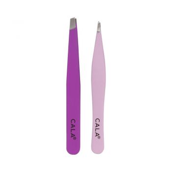 Set Pensete CALA Tweezer Duo Slant + Point - Orchid