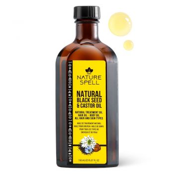Ulei de Seminte Negre & Ricin pentru Par & Piele Nature Spell Oil