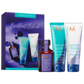 Set de par Moroccanoil Purple Brilliant Blonde 2x70ml 1x25ml