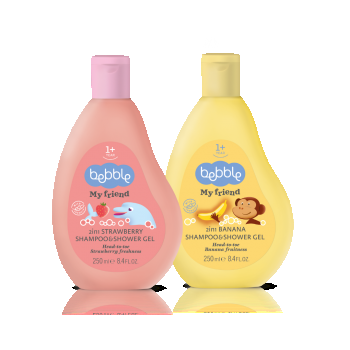 Bebble My Friend  kids pack (Sampon si gel 2 in 1 - Banana & Capsuna)