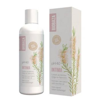Lotiune de Ingrijire Intima cu Ulei de Arbore de Ceai si Acid Lactic, pH 4.0 - Biobaza Intima, 200 ml