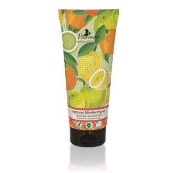 Sampon si Gel de Dus Vegetal cu Parfum de Citrice si Bergamota - La Dispensa Florinda Doccia Shampoo Agrumi Mediterranei, 200 ml