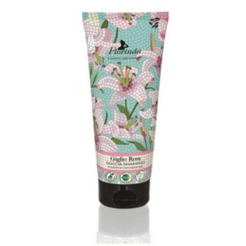 Sampon si Gel de Dus Vegetal cu Parfum de Crin Roz - La Dispensa Florinda Doccia Shampoo Giglio Rosa, 200 ml