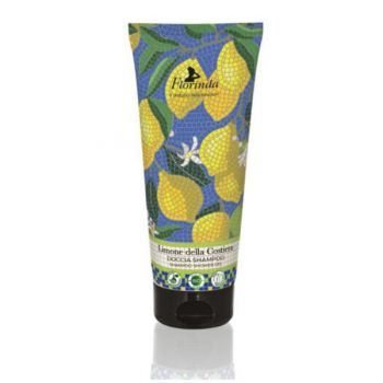 Sampon si Gel de Dus Vegetal cu Parfum de Lamaie - La Dispensa Florinda Doccia Shampoo Limone della Costiera, 200 ml