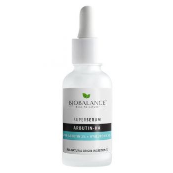 Super Serum Arbutin-HA cu Alpha-Arbutina 2% + Acid Hialuronic 4D 2%, Impotriva Petelor Pigmentare - Bio Balance, 30 ml