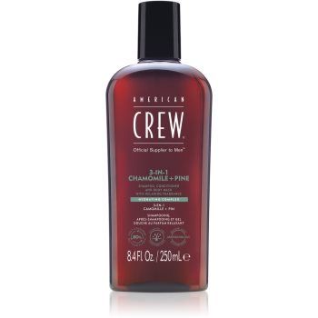American Crew 3 in 1 Chamimile + Pine șampon, balsam și gel de duș 3 în 1 pentru barbati