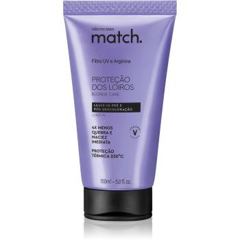 oBoticário Match. Blonde Care mască regeneratoare fără clătire pentru par blond