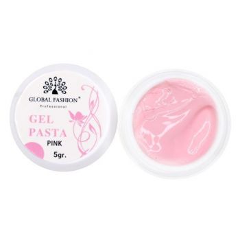 Gel pasta pentru unghii Global roz, 5 ml