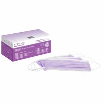 Masca medicala 3 straturi tip 2 mov Bournas Medicals Soft Care prevention Protection Face Mask Purple 50buc