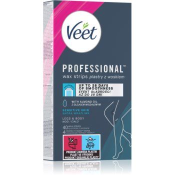 Veet Professional Sensitive Skin benzi depilatoare cu ceara rece pentru piele sensibila