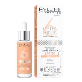 Ser hidratant și protector cu ceramide și SPF 30 Eveline Cosmetics 6 Ceramide, 30 ml