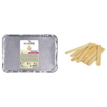 CADOU 50 buc. spatule mari + Ceara Epilat Traditionala White Chocolate SensoPro Milano - 1 Kg