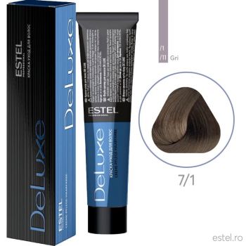 Vopsea permanenta pentru par Estel De Luxe, 7/1 Castaniu gri, 60 ml