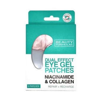 Paduri cu gel pentru ochi, Dual Effect (reparare si regenerare), cu niacinamide si colagen x 6 perechi, Vegan Beauty Formulas Paduri cu gel pentru ochi, Dual Effect (reparare si regenerare), cu niacinamide si colagen x 6 perechi, Vegan Beauty Formulas
