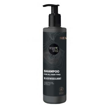 Sampon pentru Barbati, Toate Tipurile de Par - Organic Shop Men Blackwood & Mint Shampoo For All Hair Types, 280 ml