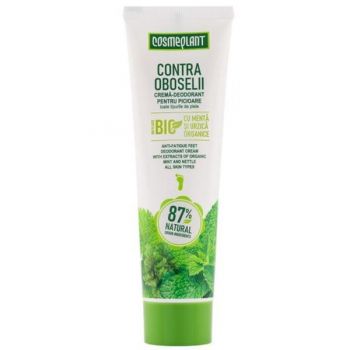 Crema pentru picioare contra oboselii cu extracte de menta si urzica organice, 100 ml
