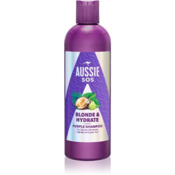 Aussie SOS Blonde & Hydrate sampon tonifiant cu violete pentru par blond