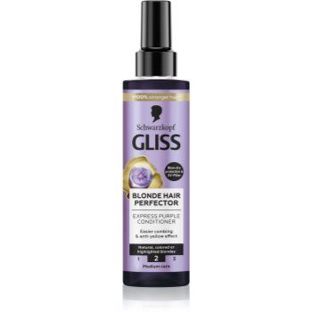 Schwarzkopf Gliss Blonde Hair Perfector balsam (nu necesita clatire) neutralizeaza tonurile de galben