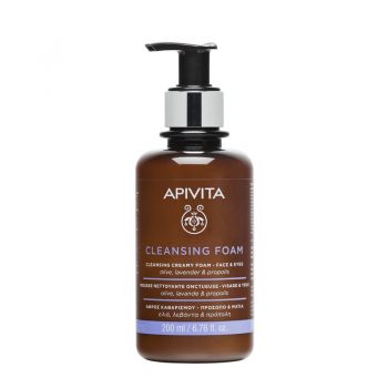 Spuma demachianta pentru fata si ochi Apivita, 200 ml