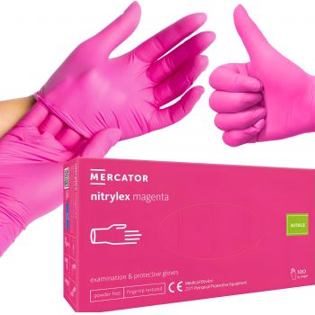 Manusi Roz Nitril Nepudrate, Nitrylex Mercator Magenta
