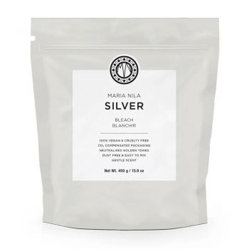 Pudră Oxidanta pentru Neutralizarea Tonurilor Galbene, Maria Nila Bleach Collection Silver (Gramaj: 450 g Refill) Pudră Oxidanta pentru Neutralizarea Tonurilor Galbene, Maria Nila Bleach Collection Silver (Gramaj: 450 g Refill)