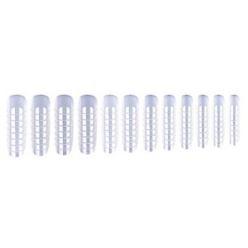 Tipsuri Smart Polygel Refolosibile, Transparente, Gradate, 120 buc