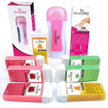 Kit Epilare Soft Pink + CADOU Rezerva Ceara aplicator ingust ieftin