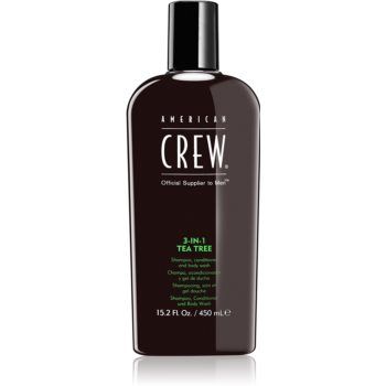 American Crew Hair & Body 3-IN-1 Tea Tree sampon, balsam si gel de dus 3in1 pentru barbati