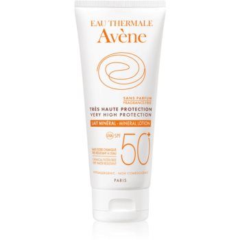 Avène Sun Minéral Lapte de protecție fără chimicale și parfum SPF 50+