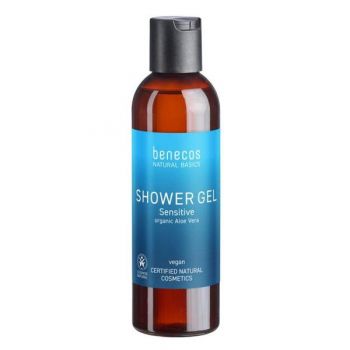 Gel de Dus Vegan cu Extract Oganic de Aloe Vera - Benecos Natural Basics Duschgel Sensitiv, 200 ml