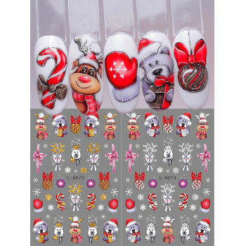 Sticker decor unghii model iarna/Craciun L-H073 - Everin