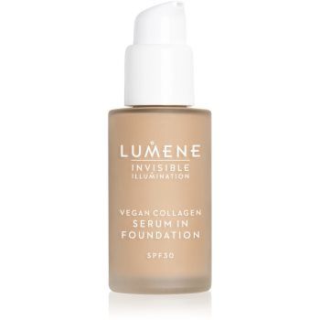 Lumene Invisible Illumination Vegan Collagen Serum in Foundation make-up cu textura usoara cu efect de nutritiv
